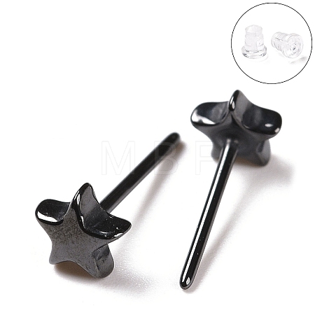 Hypoallergenic Bioceramics Zirconia Ceramic Star Stud Earrings EJEW-Z023-06C-1