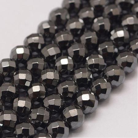 Grade AA Magnetic Synthetic Hematite Bead Strands G-P258-10-8mm-1