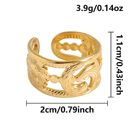 304 Stainless Steel Cuff Open Rings for Women UM3749-2-1