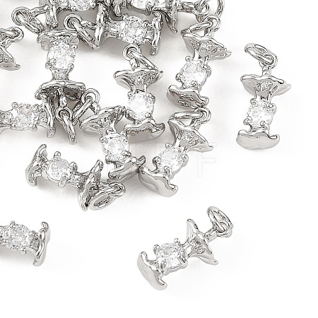 SHEGRACE Brass Micro Pave Clear Cubic Zirconia Pendants XGRQ4N482-714P-1