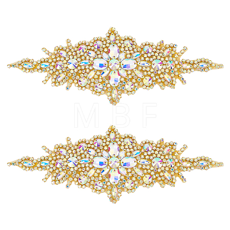 Rhombus Iron on Rhinestone Appliques DIY-WH0304-975B-1