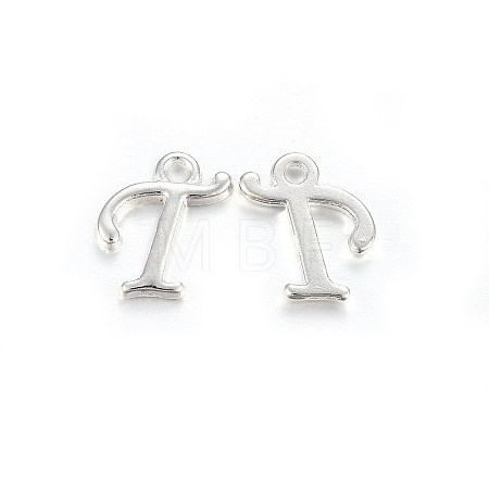Silver Color Plated Alloy Letter Pendants PALLOY-J718-01S-T-1