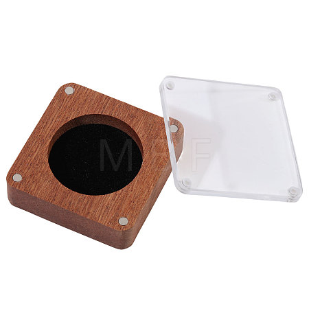 Wooden Jewelry Badge Packaging Boxes with Clear Acrylic Magnetic Lids CON-WH0086-246B-1