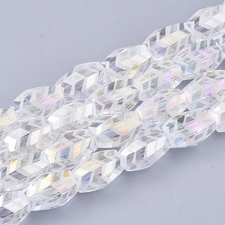 Electroplate Glass Beads Strands EGLA-T018-02-C04-1