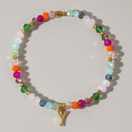Brass Initial Charm Bracelets KC4213-25-1