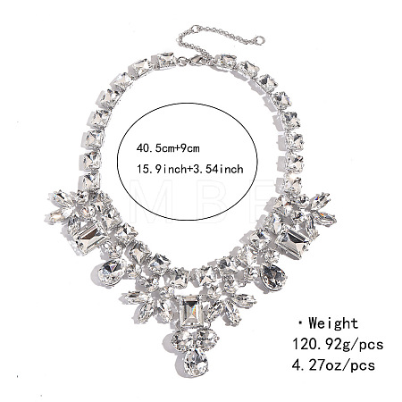 Alloy Full Crystal Rhinestone Geometric Bib Necklaces for Women FS-WG56FB9-01-1