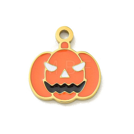 Halloween Theme Ion Plating(IP) 304 Stainless Steel Enamel Charms STAS-M011-03G-1