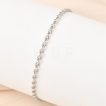 Brass Infinity Link Chain Bracelets for Women BJEW-F531-01P-1