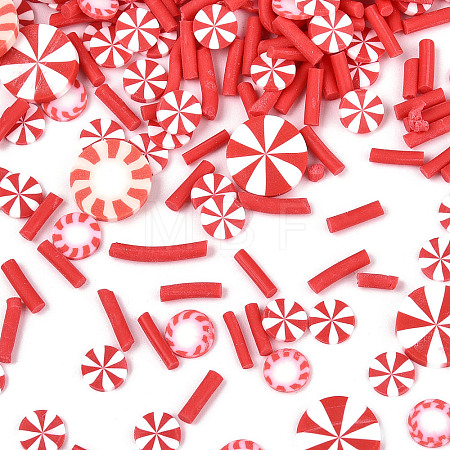 Christmas Handmade Polymer Clay Sprinkles Mix CLAY-N013-03-1