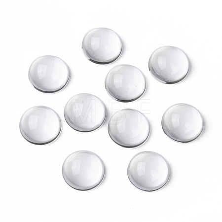 Transparent Half Round Glass Cabochons X-GGLA-R027-25mm-1