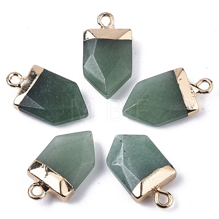 Natural Green Aventurine Pointed Pendants X-G-N326-34H-1