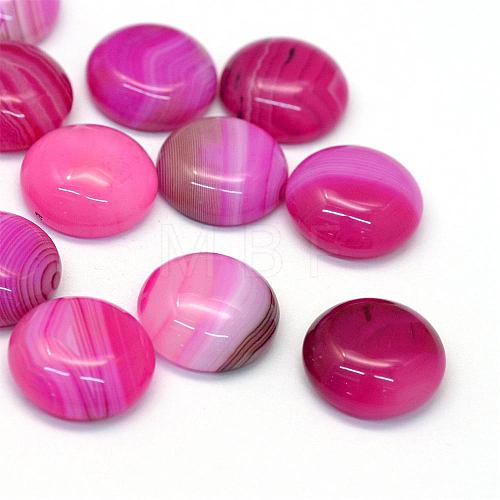 Dyed Natural Striped Agate/Banded Agate Cabochons G-R348-14mm-01-1