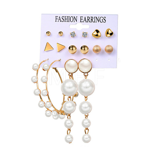 6 Pairs Alloy Earring Sets WGC7E5F-06-1