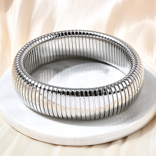 304 Stainless Steel Stretch Bracelets for Women Men BJEW-A031-02B-P-1