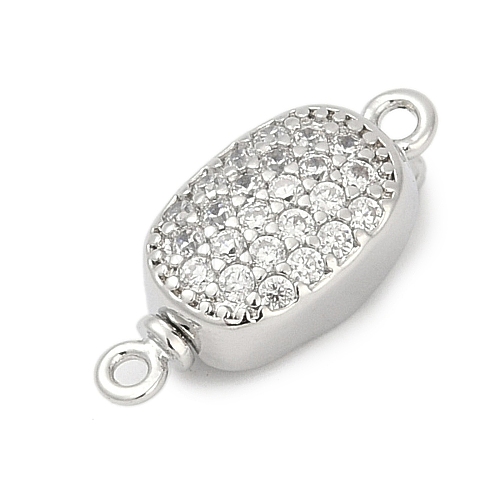 Brass Micro Pave Clear Cubic Zirconia Box Clasps KK-P291-38P-1