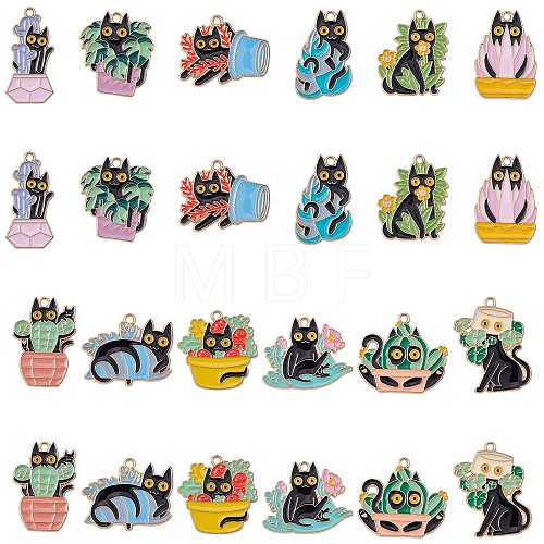 24Pcs 12 Style Alloy Enamel Pandants ENAM-SZ0004-19-1