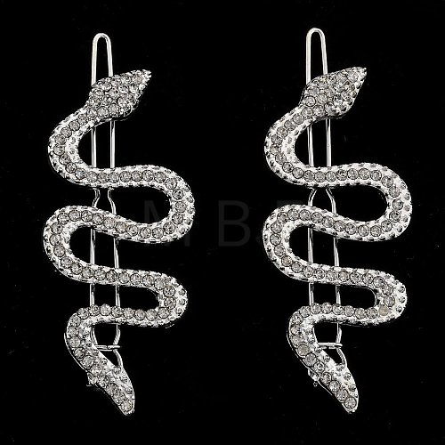 Alloy Rhinestone Hair Barrettes PHAR-B085-02P-1