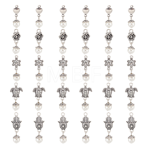 6 Sets Acrylic Imitated Pearl Pendants FIND-AR0003-37-1