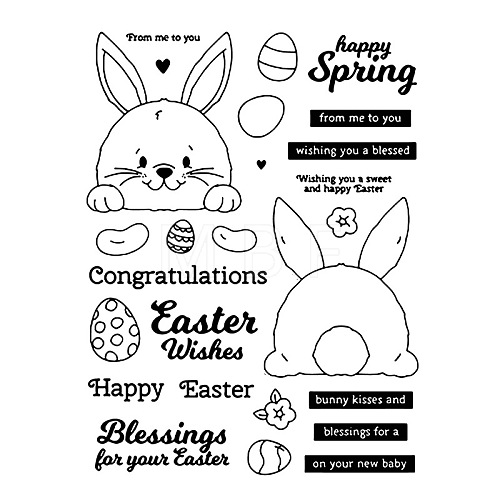 Easter Themed Silicone Clear Stamps EAER-PW0001-203B-1