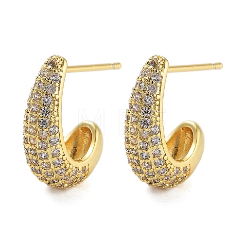 Rack Plating Teardrop Brass Stud Earrings EJEW-N055-25A-G-RS-1