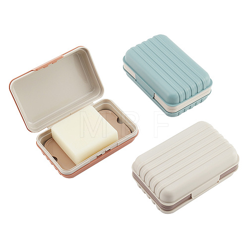 3Pcs 3 Colors Portable Travel Plastic Soap Boxes AJEW-GA0005-73-1