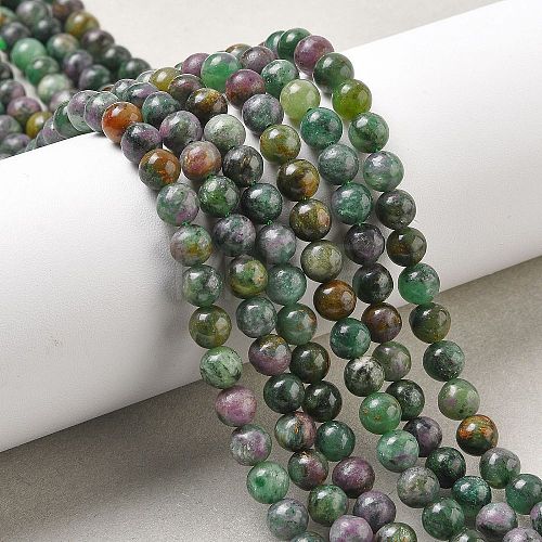 Natural Ruby in Zoisite Beads Strands G-R011-A02-03-1