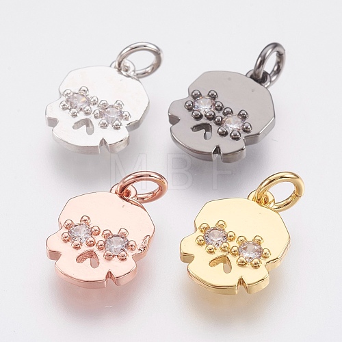 Brass Micro Pave Cubic Zirconia Charms ZIRC-F083-012-RS-1