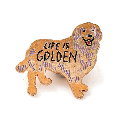 Life is Golden Dog Alloy Enamel Pins JEWB-A024-13-1