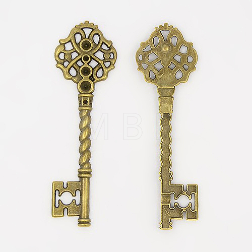Key Tibetan Style Pendant Rhinestone Settings TIBEB-A101291-AB-FF-1