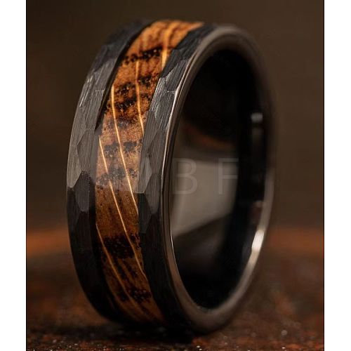 304 Stainless Steel & Wood Finger Rings for Men WG79787-06-1