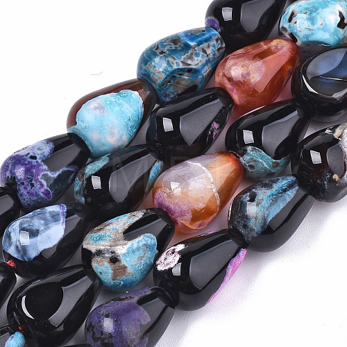 Natural Fire Crackle Agate Beads Strands X-G-S359-248-1