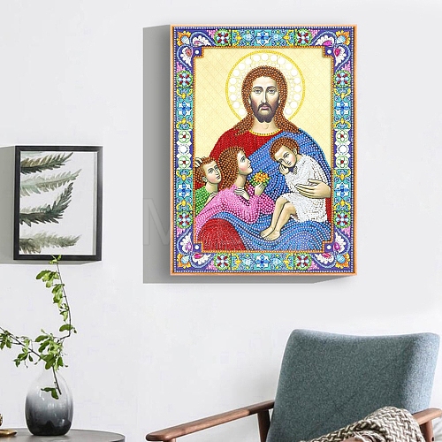 Religion Human Pattern DIY Diamond Painting Kits DIAM-PW0010-49A-34-1