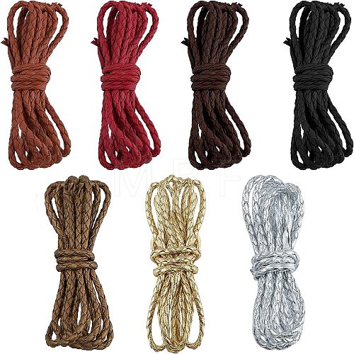 7 Strands 7 Colors Braided PU Leather Cords WL-FH0001-01-1