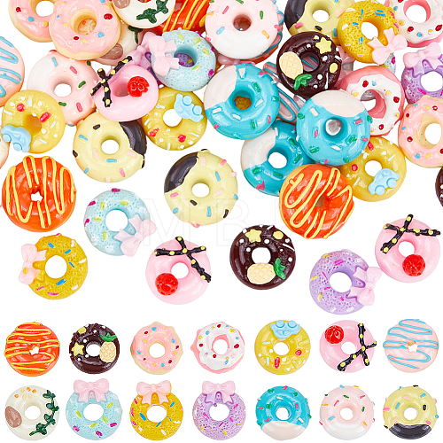 SUNNYCLUE 56Pcs 14 Styles Opaque Resin Cabochons CRES-SC0002-71-1