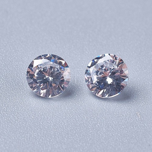 Cubic Zirconia Pointed Back Cabochons ZIRC-WH0001-B06-1