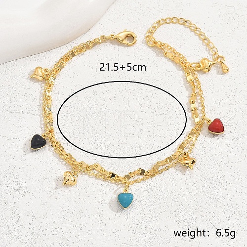 Brass Heart Charm Anklets AN0339-1-1