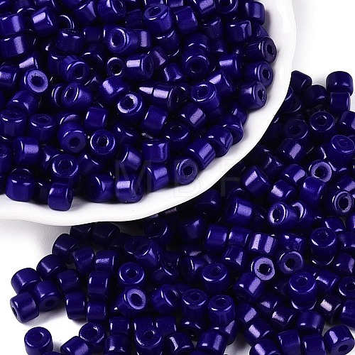 Opaque Baking Paint Glass Seed Beads SEED-T008-02V-1