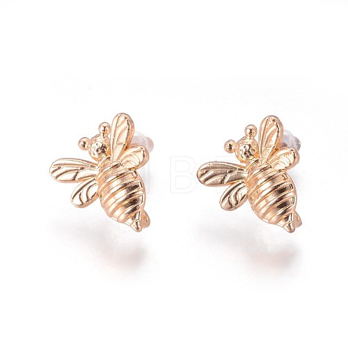 Brass Stud Earring Findings KK-F809-13KCG-1