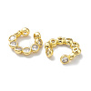 Clear Cubic Zirconia Diamond Wrap Cuff Earrings EJEW-H135-04G-2