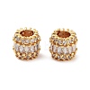 Column Brass Micro Pave Clear Cubic Zirconia Beads KK-S394-02A-2