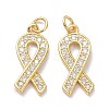 Brass Micro Pave Clear Cubic Zirconia Pendants ZIRC-L100-119G-2