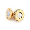 Brass Micro Pave Clear Cubic Zirconia Magnetic Clasps KK-P291-03G-2