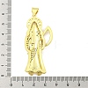 Rack Plating Brass Micro Pave Clear Cubic Zirconia Pendants KK-B091-30G-07-3