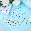 16Pcs 4 Styles Lab Grown Red Corundum Charms with July Birthstone Connector Charms PALLOY-SW00124-4