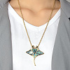 Manta Ray Alloy Abalone Shell Pendant Necklaces & Stud Earrings Sets for Women FS-WGFBE97-01-5