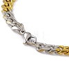 Two Tone Vacuum Plating 201 Stainless Steel Curb Chain Bracelet with 304 Stainless Steel Clasps for Men Women BJEW-M235-02A-GP-3