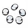 Natural Black Agate Cameo Cabochons G-L556-G-1