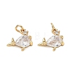 Ocean Brass Pave Clear Cubic Zirconia Pendants CU-CBAF3CF-02P-01-1