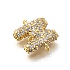 Brass Micro Pave Cubic Zirconia Letter Links X-KK-I717-04M-2
