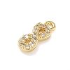 Brass Micro Pave Cubic Zirconia Pendants KK-C254-06B-G-2